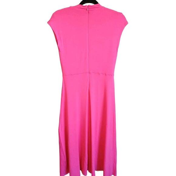 Hugo Boss Ellira Mock Neck Midi Dress Color Flamingo Size XSmall NWT - Picture 3 of 8